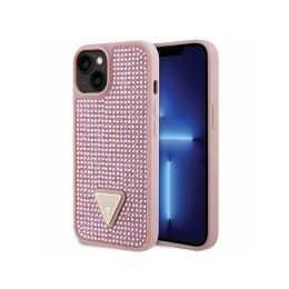 Guess Rhinestone Triangle - Case for iPhone 14 Plus (Pink)