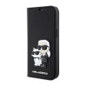 Karl Lagerfeld Booktype NFT Saffiano Karl & Choupette - Case for iPhone 14 Pro Max (Black)