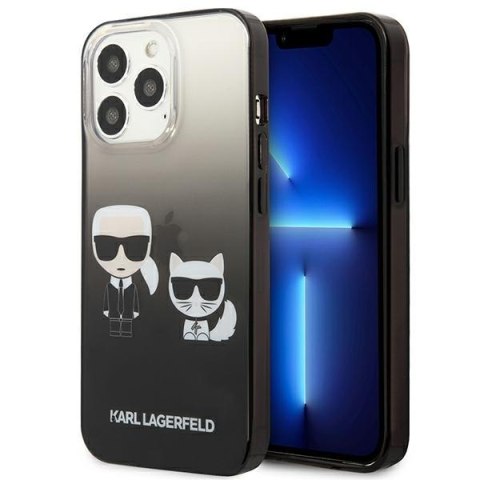 Karl Lagerfeld Gradient Ikonik Karl & Choupette - Case for iPhone 13 Pro (Black)