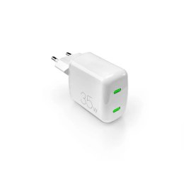 PURO MiniPro Wall Charger GaN - 2 x USB-C 35W PD wall charger (white)