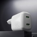 PURO MiniPro Wall Charger GaN - 2 x USB-C 35W PD wall charger (white)