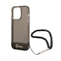 Guess Translucent Pearl Strap - Case for iPhone 14 Pro (Black)