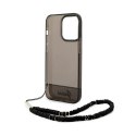 Guess Translucent Pearl Strap - Case for iPhone 14 Pro (Black)