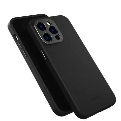 Moshi Napa Midnight - Leather case for iPhone 14 Pro Max (Midnight Black)