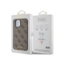 Guess 4G Metal Gold Logo - Case for iPhone 15 (Brown)