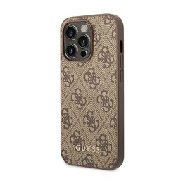 Guess 4G Metal Gold Logo Case iPhone 14 Pro (Brown)
