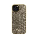 Guess Disco Metal Script - Case for iPhone 15 (Gold)