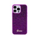 Guess Disco Metal Script - Case for iPhone 15 Pro Max (Fuchsia)