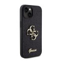 Guess Glitter Script Big 4G - Case for iPhone 15 Plus (Black)