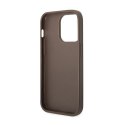 Guess 4G Bottom Stripe Metal Logo Collection - Case for iPhone 14 Pro Max (Brown)