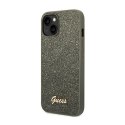 Guess Glitter Flakes Metal Logo Case - Case for iPhone 14 Plus (Green)