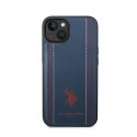 US Polo Assn Leather Stitch - Case for iPhone 14 Plus (Navy blue)