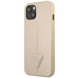 Guess Saffiano Triangle Logo Case - Case for iPhone 14 Plus (Beige)