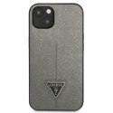 Guess Saffiano Triangle Logo Case - Cover for iPhone 13 mini (Silver)