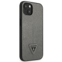 Guess Saffiano Triangle Logo Case - Cover for iPhone 13 mini (Silver)
