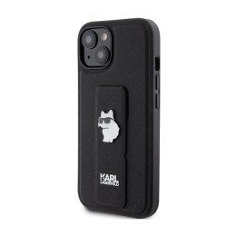 Karl Lagerfeld Gripstand Saffiano Choupette Pins - iPhone 15 Plus Case (black)