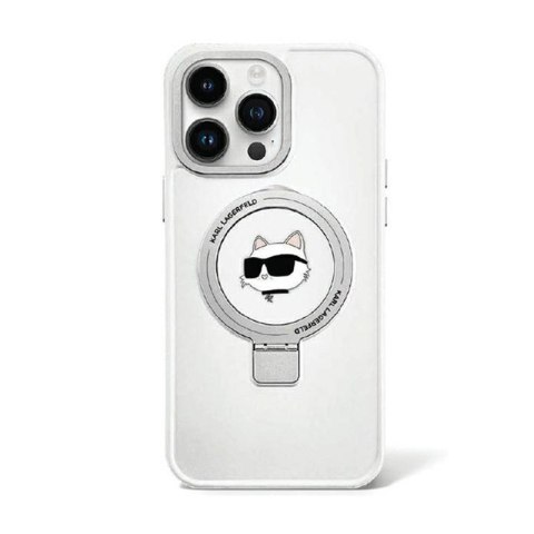 Karl Lagerfeld Ring Stand Choupette Head MagSafe - iPhone 15 Pro Case (white)