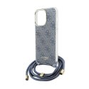 Guess Crossbody Cord 4G Print - iPhone 15 Pro Case (blue)