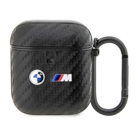 BMW Carbon Double Metal Logo - Case for AirPods 1/2 gen (Black)