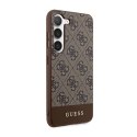 Guess 4G Bottom Stripe Metal Logo Collection - Case for Samsung Galaxy S23+ (Brown)