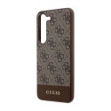 Guess 4G Bottom Stripe Metal Logo Collection - Case for Samsung Galaxy S23+ (Brown)