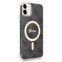 Guess Bundle Pack MagSafe 4G - Set of case for iPhone 11 + MagSafe charger (Black/Gold)
