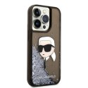 Karl Lagerfeld Liquid Glitter NFT Karl's Head - Case for iPhone 14 Pro Max (Black)