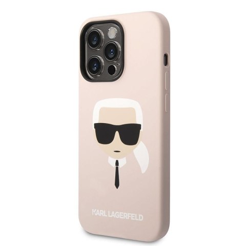 Karl Lagerfeld Silicone Ikonik Karl's Head MagSafe - Case for iPhone 14 Pro (Pink)