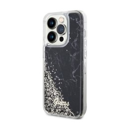 Guess Liquid Glitter Marble - Case for iPhone 14 Pro (Black)