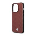 BMW Leather Diamond Pattern - Case for iPhone 14 Pro (Burgundian)