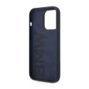 BMW Liquid Silicone Case Metal Logo - Case for iPhone 14 Pro (Navy Blue)