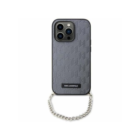 Karl Lagerfeld Saffiano Monogram Chain - Case for iPhone 14 (Silver)