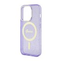 Guess Glitter Gold MagSafe - Case for iPhone 14 Pro (Purple)