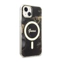 Guess Golden Marble MagSafe - Case for iPhone 14 Plus (Black)