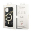 Guess Golden Marble MagSafe - Case for iPhone 14 Plus (Black)