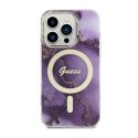 Guess Golden Marble MagSafe - Case for iPhone 14 Pro (Purple)