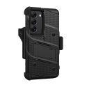 ZIZO BOLT Series - Armoured case for Samsung Galaxy S23 with 9H glass for screen + holder with stand (Black)