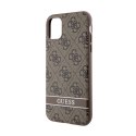 Guess 4G Printed Stripe - Case for iPhone 11 / iPhone XR (Brown)