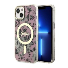 Guess Flower MagSafe - Case for iPhone 14 (Pink)