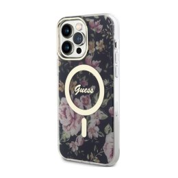 Guess Flower MagSafe - Case iPhone 14 Pro Max (Black)