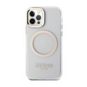 Guess Metal Outline MagSafe - Case for iPhone 12 / iPhone 12 Pro (Transparent / Gold)