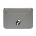 Karl Lagerfeld NFT Saffiano Karl & Choupette Sleeve - 16" Notebook Case (Silver)