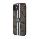 Guess 4G Printed Stripes MagSafe - Case for iPhone 11 (Brown)
