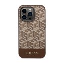 Guess GCube Stripes MagSafe - Case for iPhone 14 Pro Max (Brown)