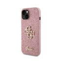 Guess Glitter Script Big 4G - Case for iPhone 15 (Pink)