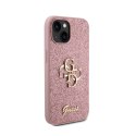 Guess Glitter Script Big 4G - Case for iPhone 15 (Pink)