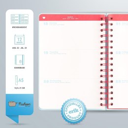 Pusheen - Weekly calendar / planner 2023/2024 from Purrfect Love collection (14.8 x 21 cm)