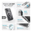 Speck Presidio Lux Grip ClickLock & Magsafe - Case for iPhone 15 / iPhone 14 / iPhone 13 (Clear / Platinium Glitter / Chrome Fin