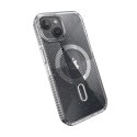 Speck Presidio Lux Grip ClickLock & Magsafe - Case for iPhone 15 / iPhone 14 / iPhone 13 (Clear / Platinium Glitter / Chrome Fin