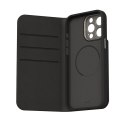 Moshi Overture MagSafe - Leather 3-in-1 Case with flip cover for iPhone 15 Pro Max (Midnight Black)